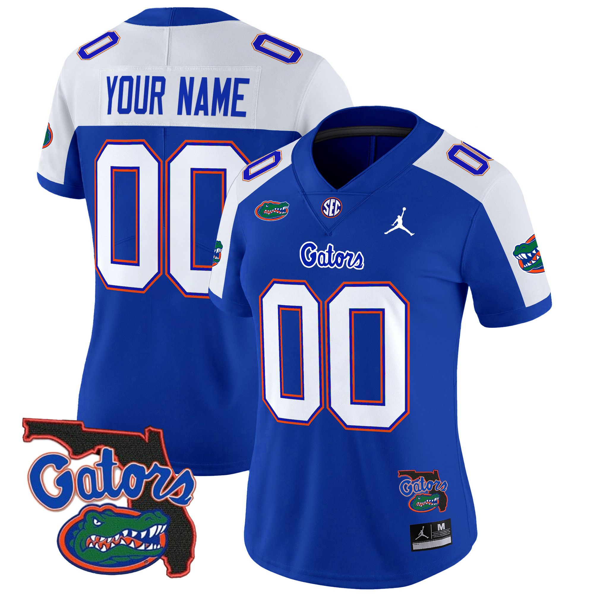 Women Florida Gators Blue 2024 Florida Patch Vapor Limited Custom NCAA Jersey